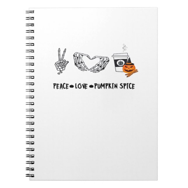 Peace And Pumpkin Spice, Halloween Skeletons Class Notebook (Front)