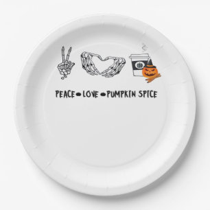 Peace And Pumpkin Spice, Halloween Skeletons Class Paper Plates