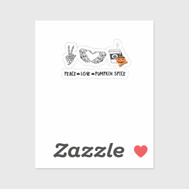 Peace And Pumpkin Spice, Halloween Skeletons Class Sticker (Sheet)