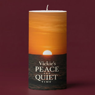 Peace And Quiet Time Relaxing Sunset Pillar Candle