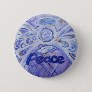 Peace Angel Art Button Pin Pendant (Round)