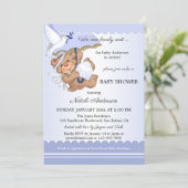 Peace Angel Bear Baby Shower Invitation (Standing Front)