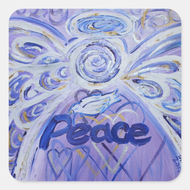 Peace Angel Inspirational Word Art Decal Stickers (Front)