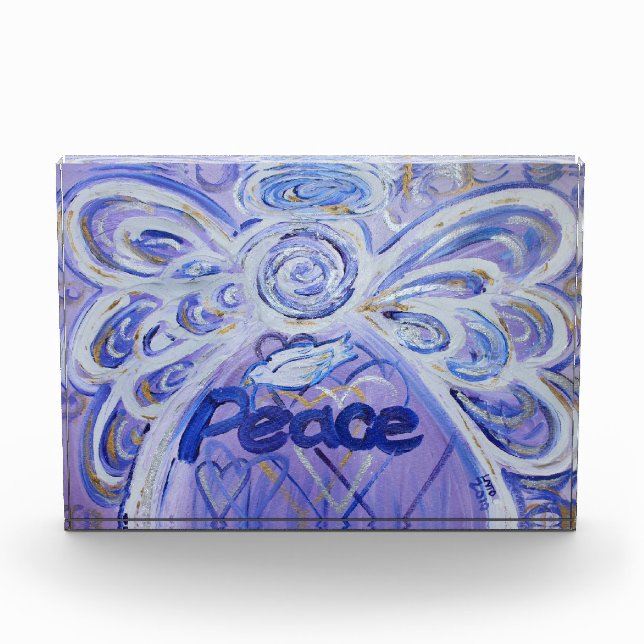 Peace Angel Word Art Custom Award Paperweight (Front)