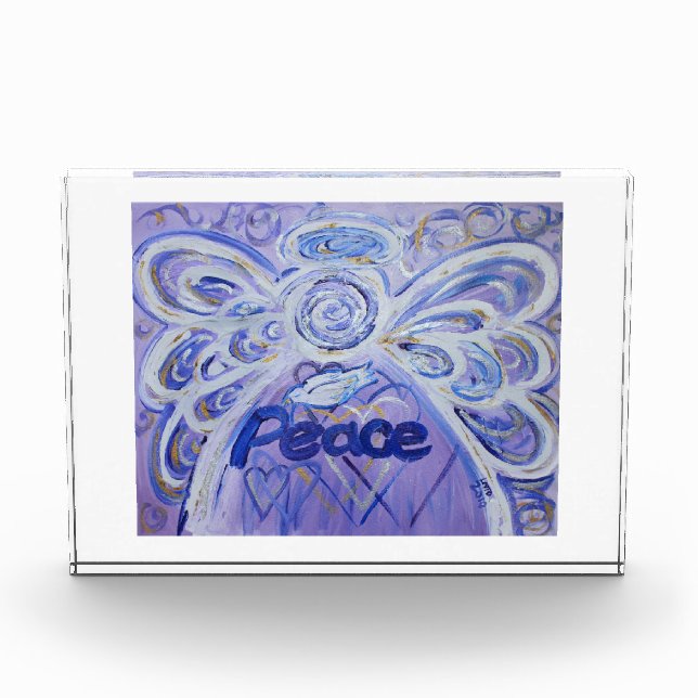 Peace Angel Word Art Custom Award Paperweight (Front)