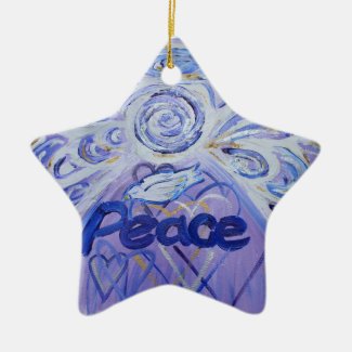 Peace Angel Word Art Gift Holiday Ornament