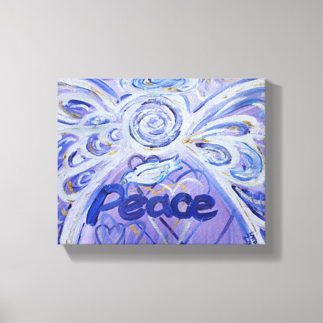 Peace Angel Word Art Painting Wrapped Canvas Print (Front)
