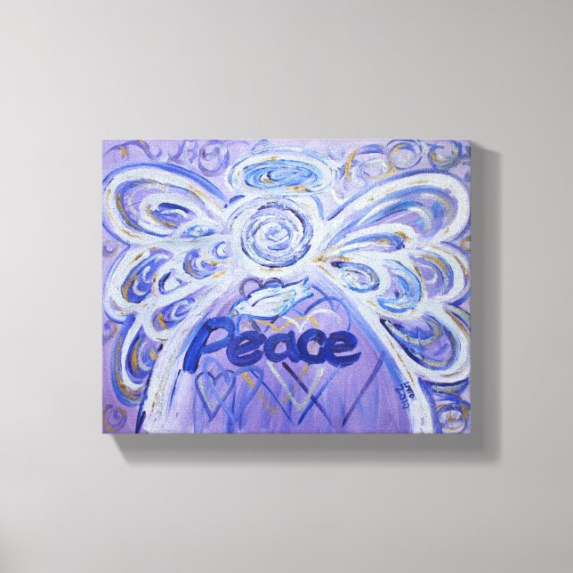 Peace Angel Word Art Painting Wrapped Canvas Print (Front)