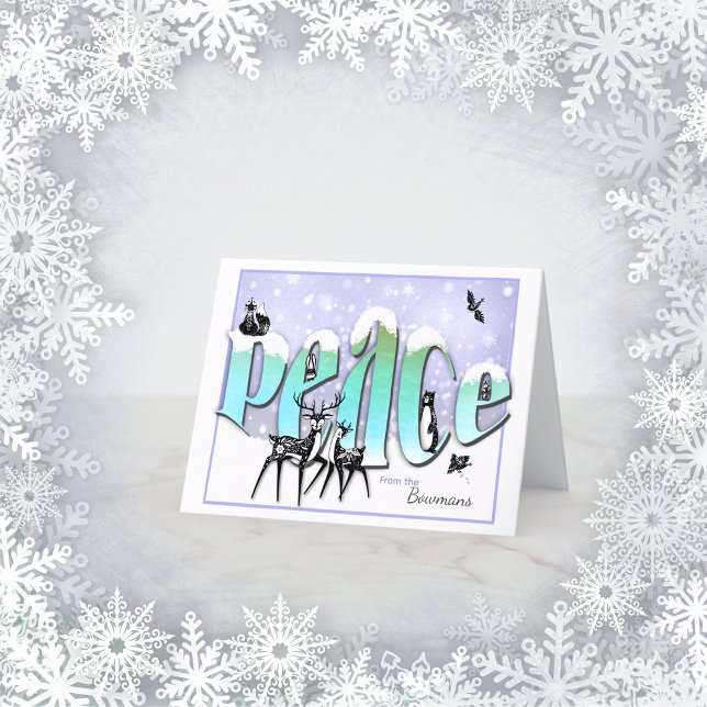 Peace animals personalized Christmas holiday card (Creator Uploaded)