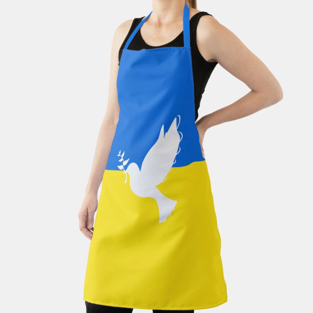 Peace Apron Ukraine Flag - Peace Dove (Insitu)