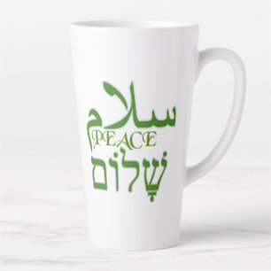 Peace Arabic & Hebrew Latte Mug