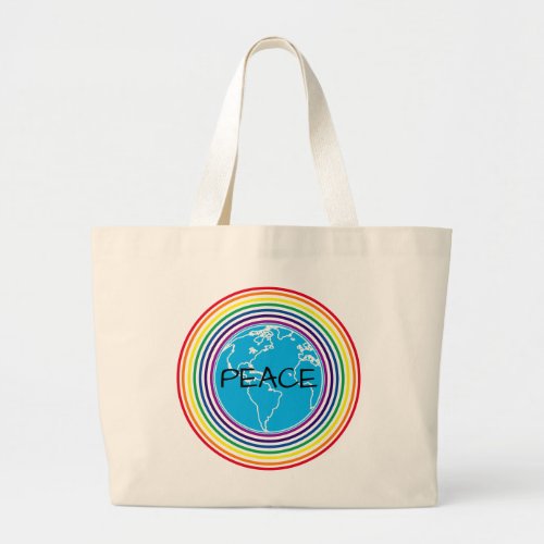 Peace Around the World Rainbow Personalized Tote B