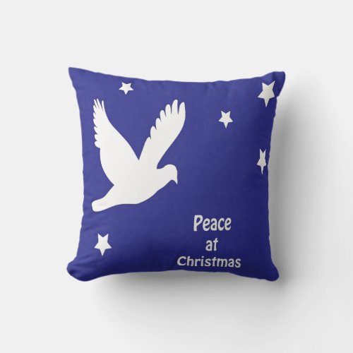 Peace At Christmas With Dove In Flight Throw Pillow