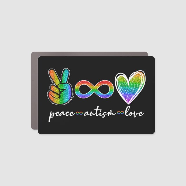 Peace Autism Love Autism Awareness T-Shirt feature Car Magnet (Front)