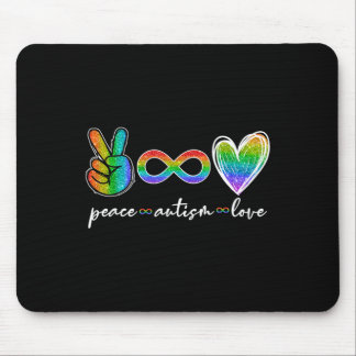 Peace Autism Love Infinity Symbol Autism Awareness Mouse Pad