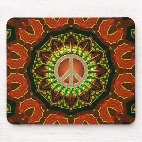 Peace Batik Floral Geometry Mousepad