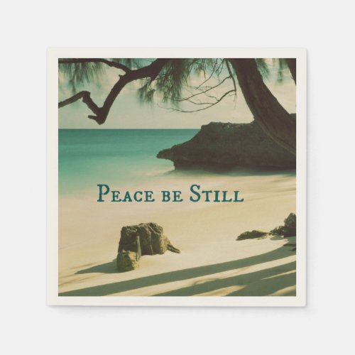 Peace Be Still Bible Verse with Ocean Paper Napkins