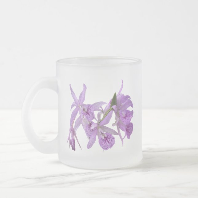 Peace, Be Still floral orchid mug (Left)
