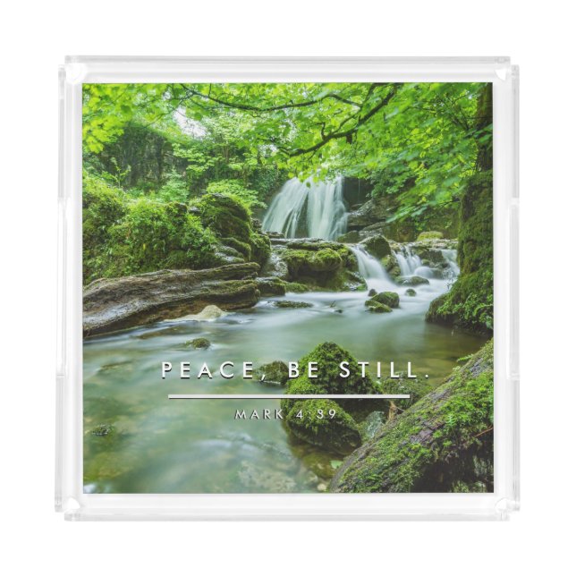 Peace Be Still Green Acrylic Tray (Front)