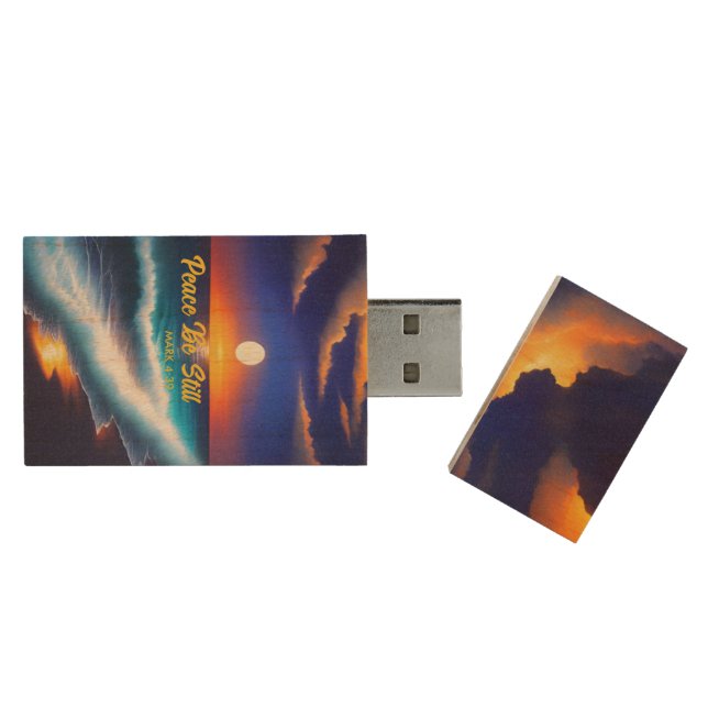 Peace Be Still USB Wooden Flash Drive (Opened)
