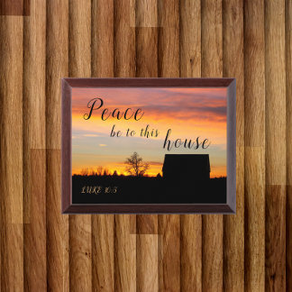 Peace Be To This House Sunset Wall Plaque