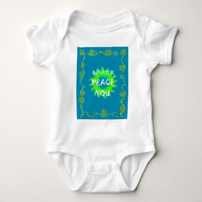 Peace Be with You Art Print Baby Bodysuit (Front)