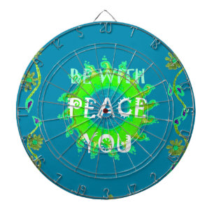 Peace Be with You Art Print Dartboard With Darts