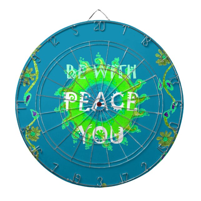 Peace Be with You Art Print Dartboard With Darts (Front)