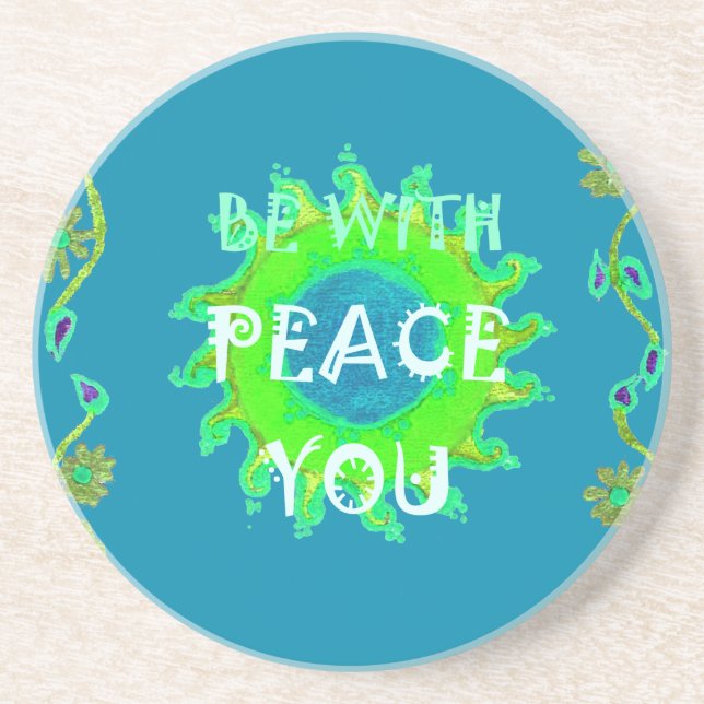Peace Be with You Art Print Drink Coaster (Front)