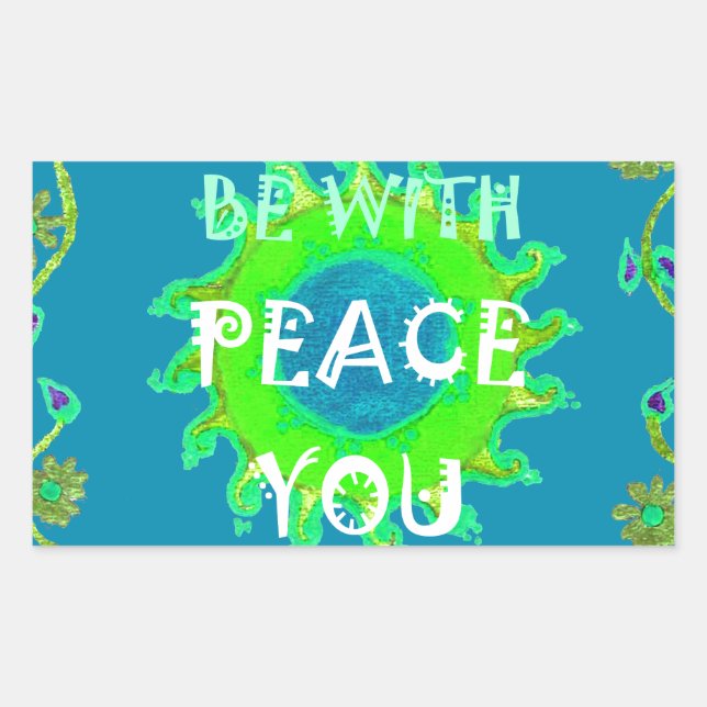 Peace Be with You Art Print Rectangular Sticker (Front)