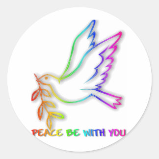 Peace Be With You Classic Round Sticker