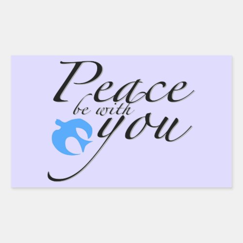 Peace be with you design rectangular sticker
