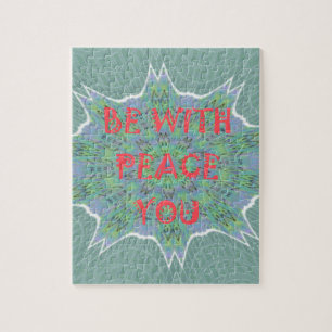 Peace Be With You Inspirational Graphic Art Text Jigsaw Puzzle