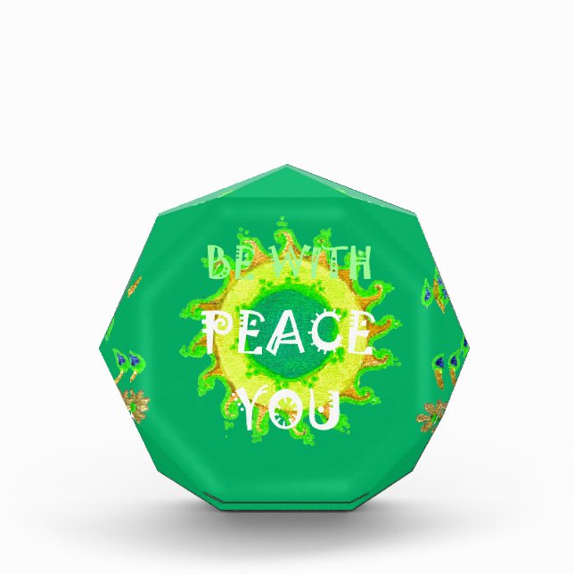 Peace Be With You: Inspirational Green and Yellow  Award (Front)