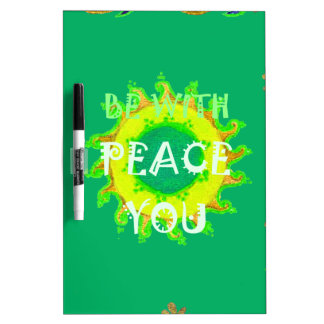Peace Be With You: Inspirational Green and Yellow  Dry-Erase Board