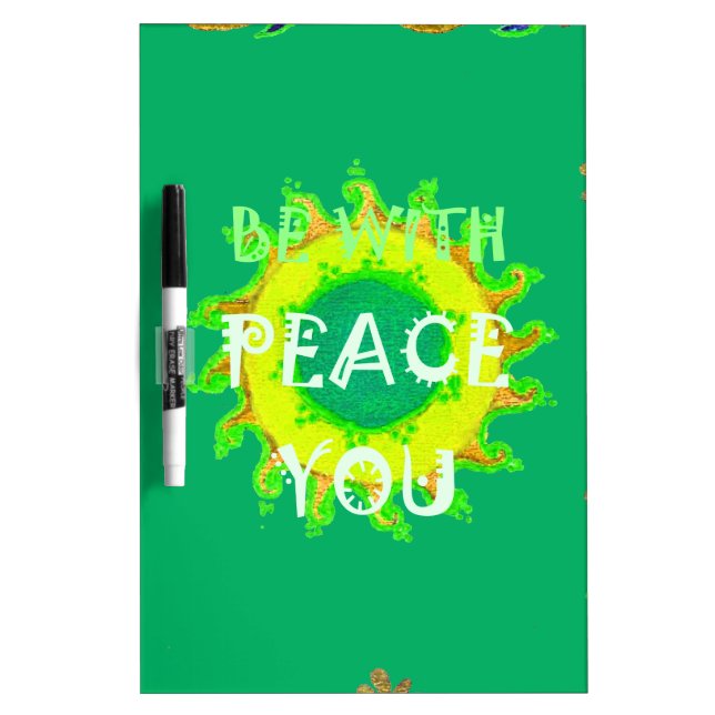 Peace Be With You: Inspirational Green and Yellow  Dry-Erase Board (Front)