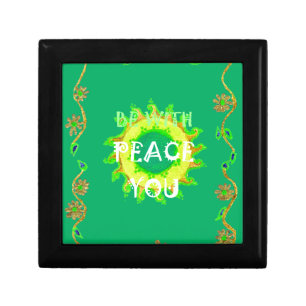 Peace Be With You: Inspirational Green and Yellow  Jewelry Box