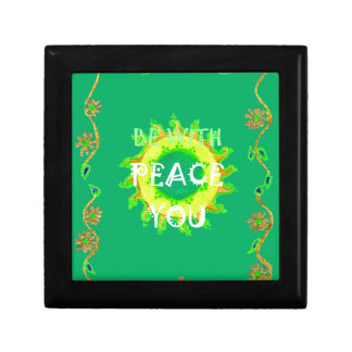 Peace Be With You: Inspirational Green and Yellow  Jewelry Box