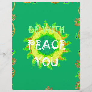 Peace Be With You: Inspirational Green and Yellow Letterhead