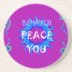 Peace Be With You Inspirational Print Drink Coaster