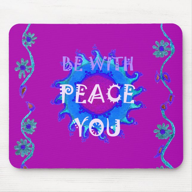 Peace Be With You Inspirational Print Mouse Pad (Front)