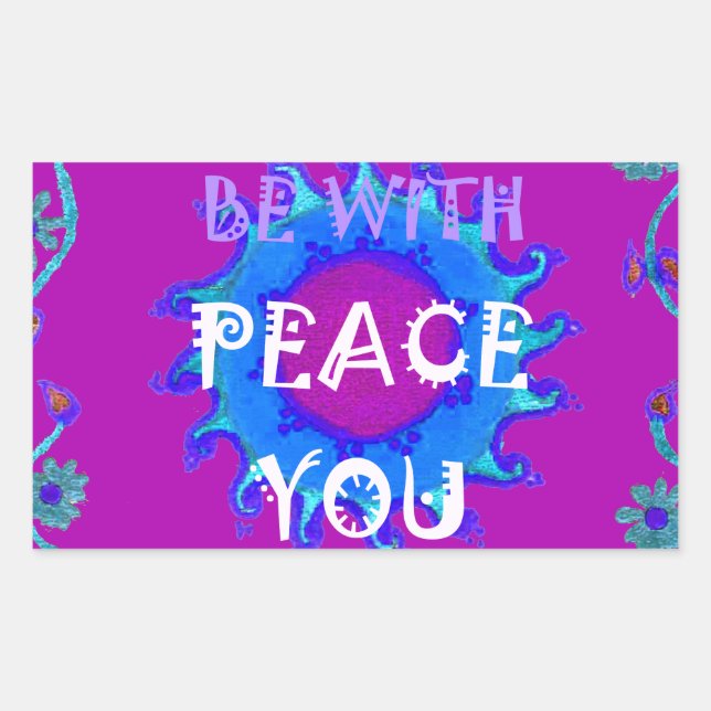 Peace Be With You Inspirational Print Rectangular Sticker (Front)