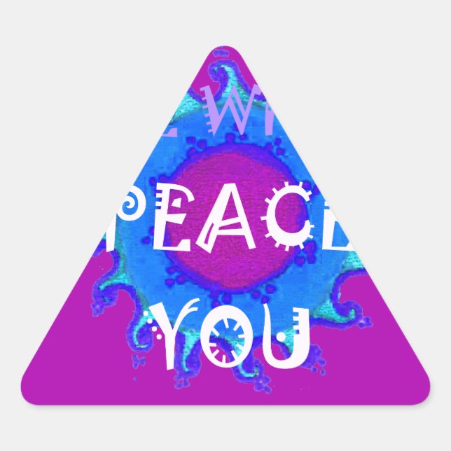 Peace Be With You Inspirational Print Triangle Sticker (Front)