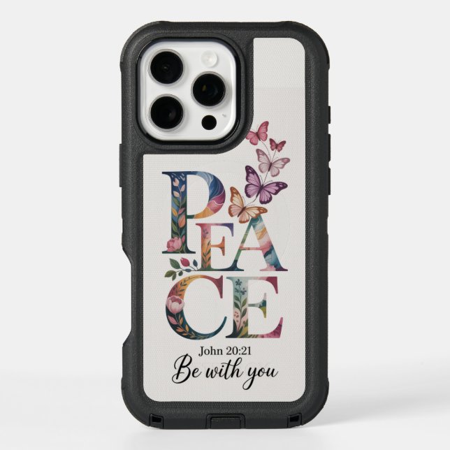 Peace Be With You John 20:21 Floral Christian  Otterbox iPhone Case (Back)