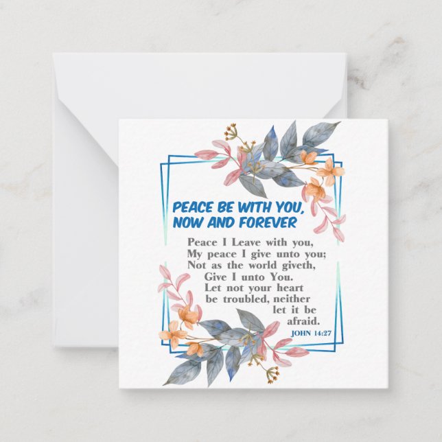 Peace be with you note card (Front)