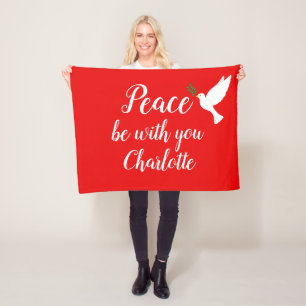 Peace Be With You Personalised Fleece Blanket