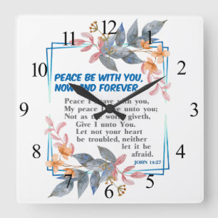 Peace be with you square wall clock