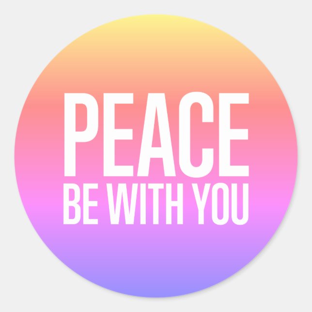 Peace Be With You Sunset Sticker (Front)