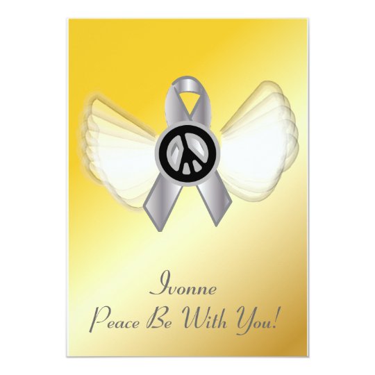 Peace Be With YouLung Brain Cancer Ribbon-Cust. Card