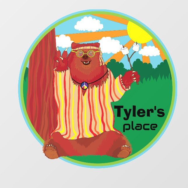 Peace Bear  Wall Decal (Front)